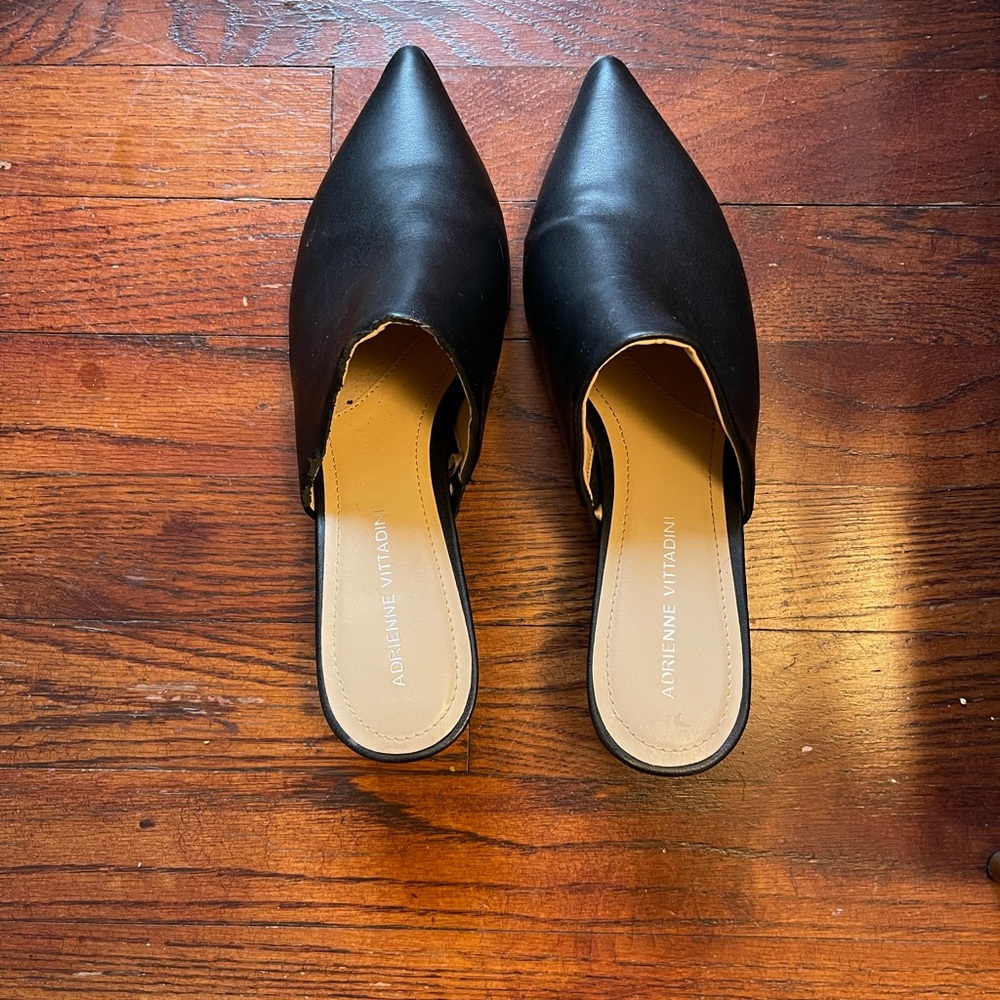 Adrienne Vittadini Sleek Black Mules